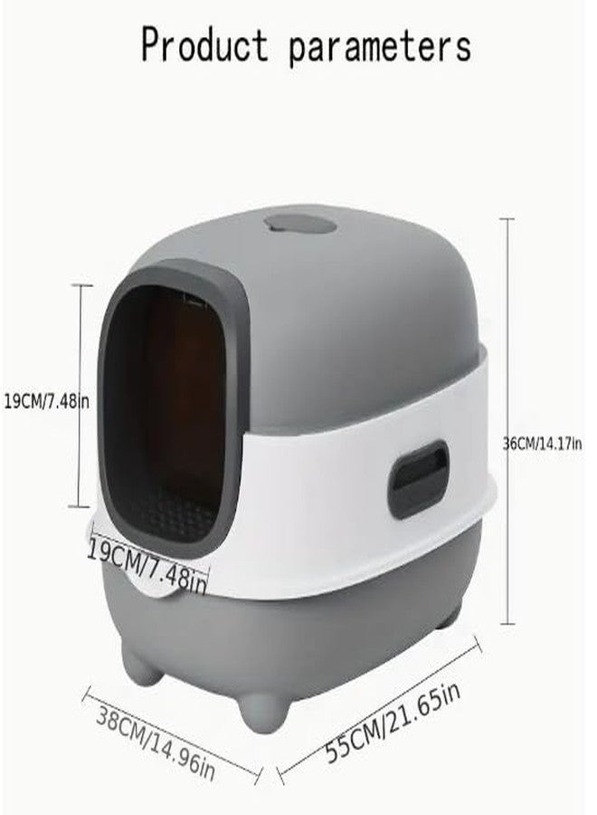 KittuPet Dome-Shaped, Cat Toilet, Large, Fully Enclosed Type, Sand Splatter-Prevention, Large, Wide Size, Lid Included, Easy to Clean, Compact, Easy to Clean - Image 2